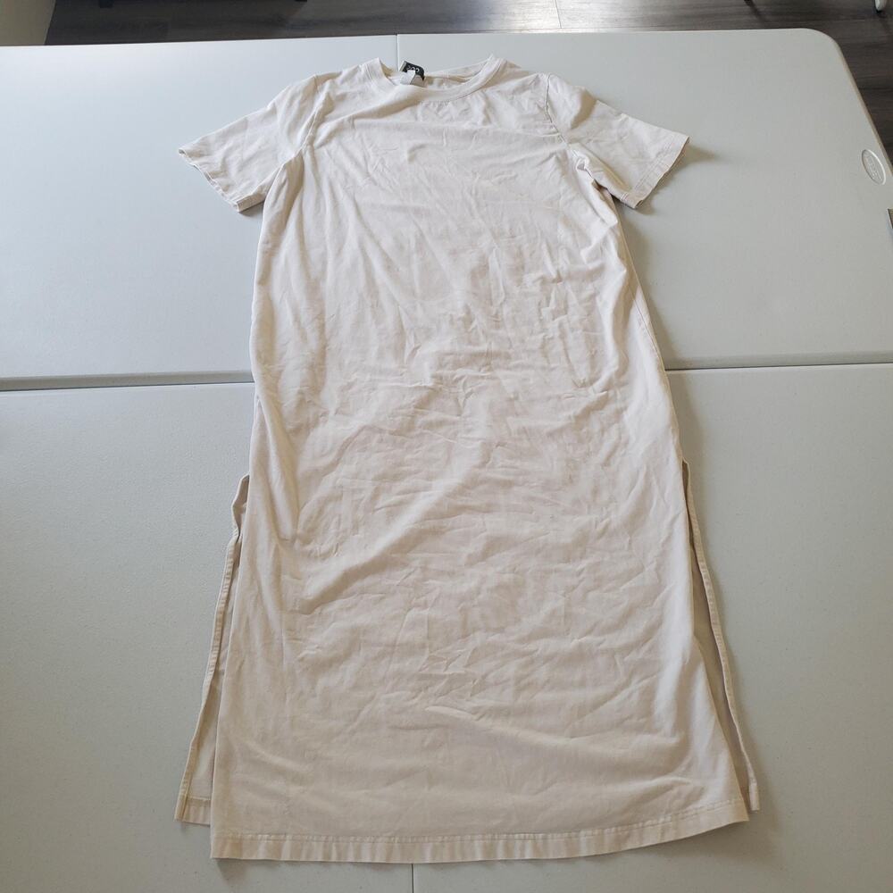 COS Dress Womens M Beige Short Sleeve Maxi T Shirt Le Bon shoppe style cotton